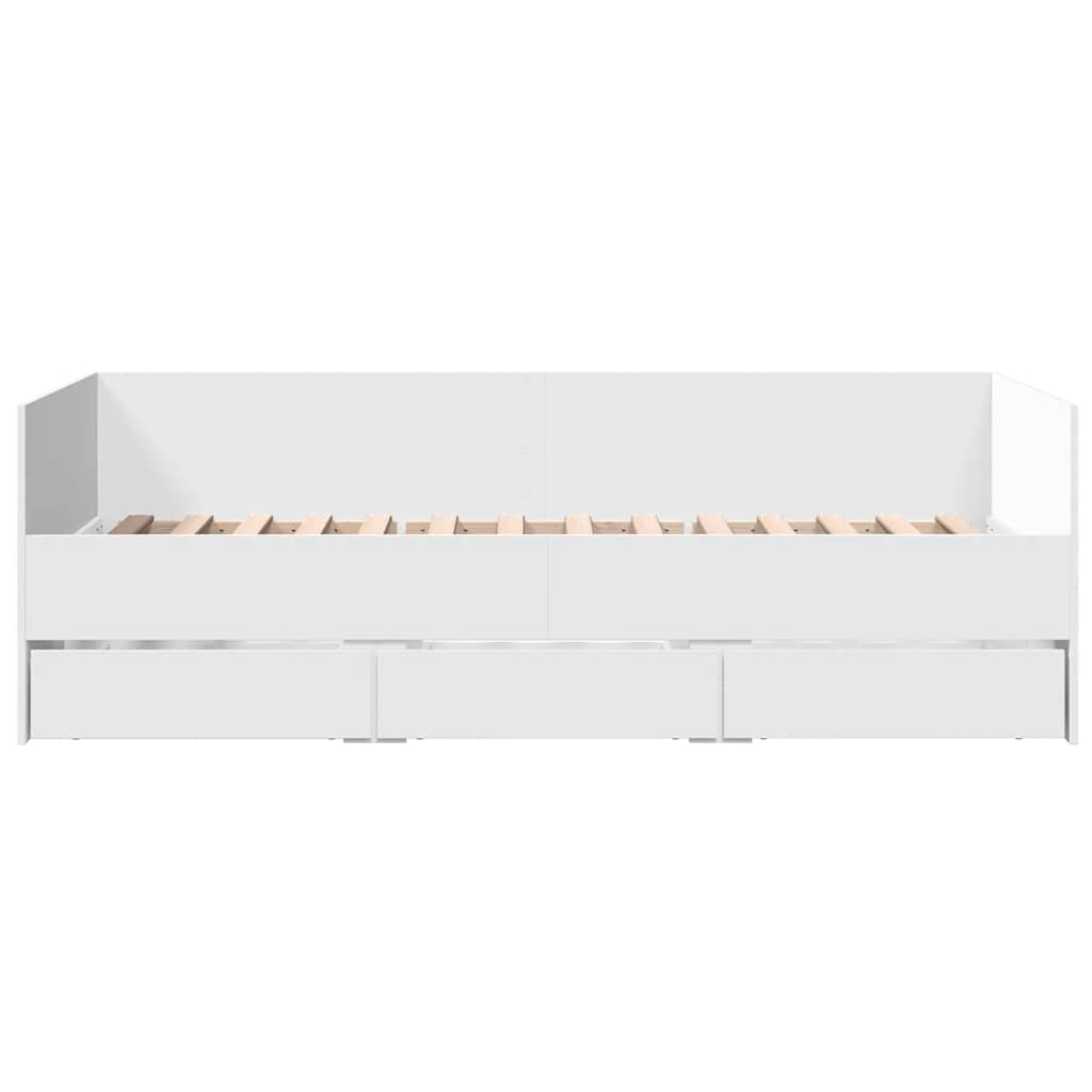 Daybed with Drawers without Mattress 90x200 cm White