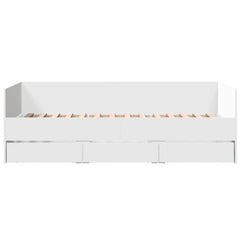 Daybed with Drawers without Mattress 90x200 cm White