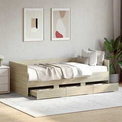 Daybed with Drawers without Mattress 90x200 cm Sonoma oak