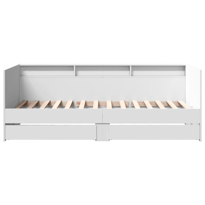 Daybed with Drawers White 100x200 cm Engineered Wood