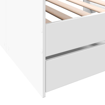 Daybed with Drawers White 100x200 cm Engineered Wood