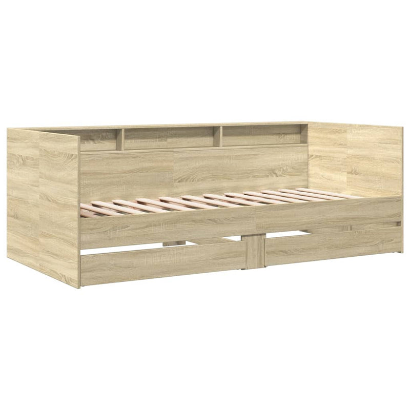 Daybed with Drawers Sonoma Oak 100x200 cm Engineered Wood