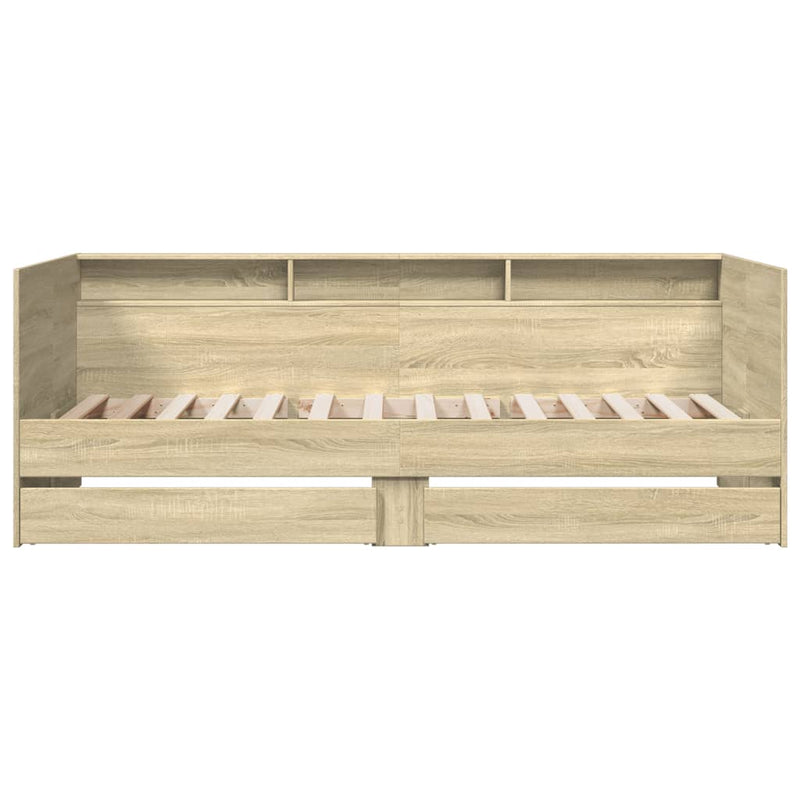 Daybed with Drawers Sonoma Oak 100x200 cm Engineered Wood