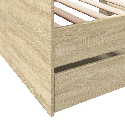 Daybed with Drawers Sonoma Oak 100x200 cm Engineered Wood