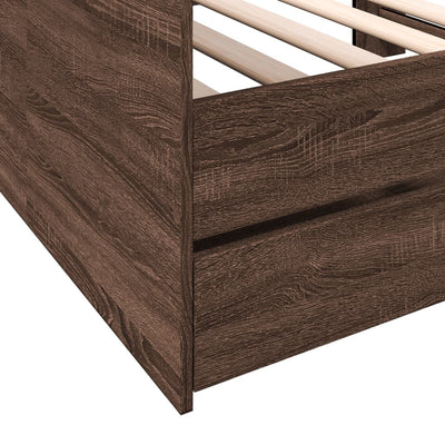 Daybed with Drawers Brown Oak 100x200 cm Engineered Wood