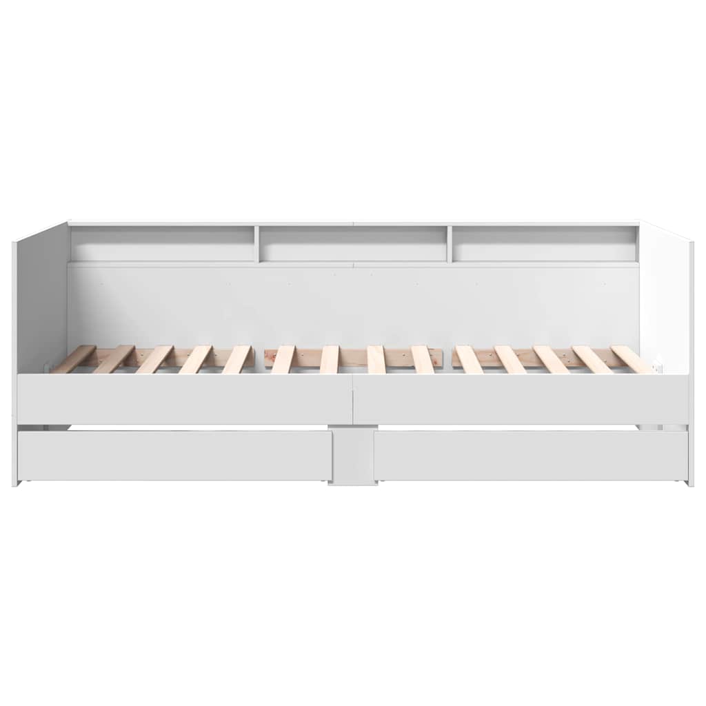 Daybed with Drawers without Mattress 90x200 cm White