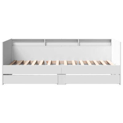 Daybed with Drawers White 75x190 cm Engineered Wood