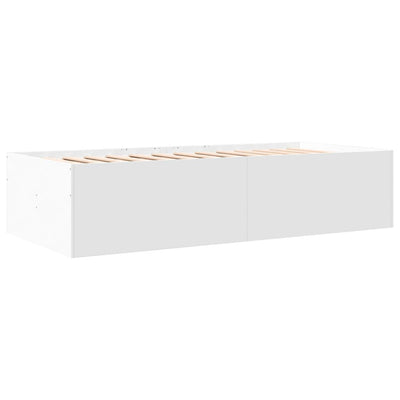 Daybed with Drawers White 75x190 cm Engineered Wood