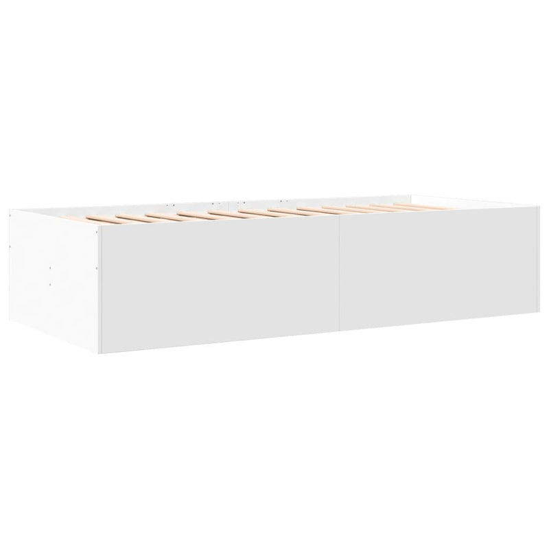 Daybed with Drawers White 75x190 cm Engineered Wood