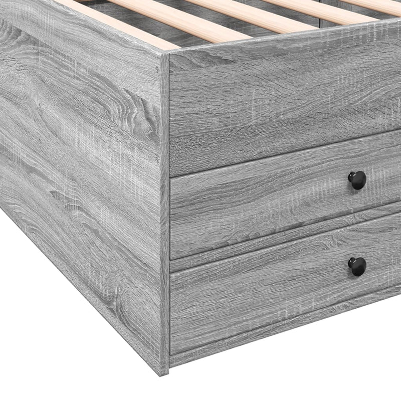 Daybed with Drawers Grey Sonoma 75x190 cm Engineered Wood