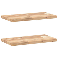 vidaXL Floating Shelves 2 pcs 60x20x2 cm Untreated Solid Wood Acacia 2