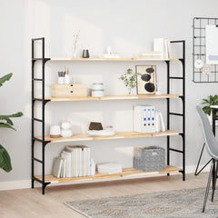 Floating Shelf Untreated Solid Wood Acacia Natural Height 2 cm Depth 30 cm 140 cm