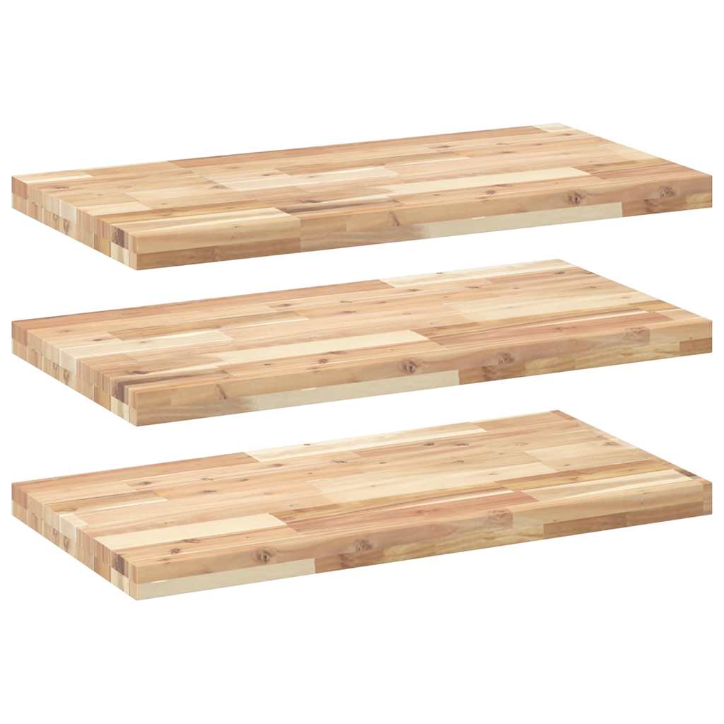 Floating Shelves Untreated Solid Wood Acacia Natural Height 4 cm Depth 40 cm 3 pcs 80 cm