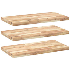 Floating Shelves Untreated Solid Wood Acacia Natural Height 4 cm Depth 40 cm 3 pcs 80 cm
