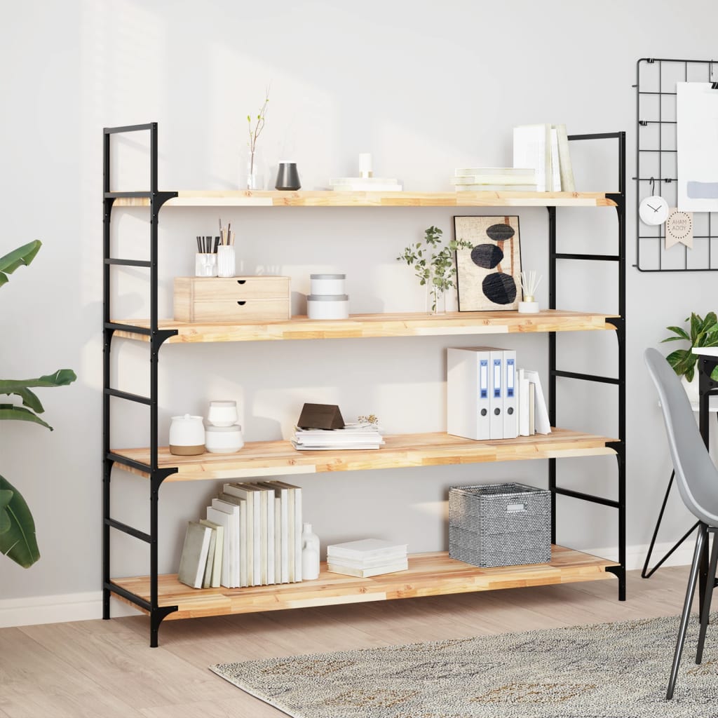 Floating Shelf Untreated Solid Wood Acacia Natural Height 4 cm Depth 40 cm 160 cm