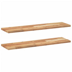 Floating Shelves Oil Finished Height 2 cm Depth 20 cm 2 pcs 80 cm