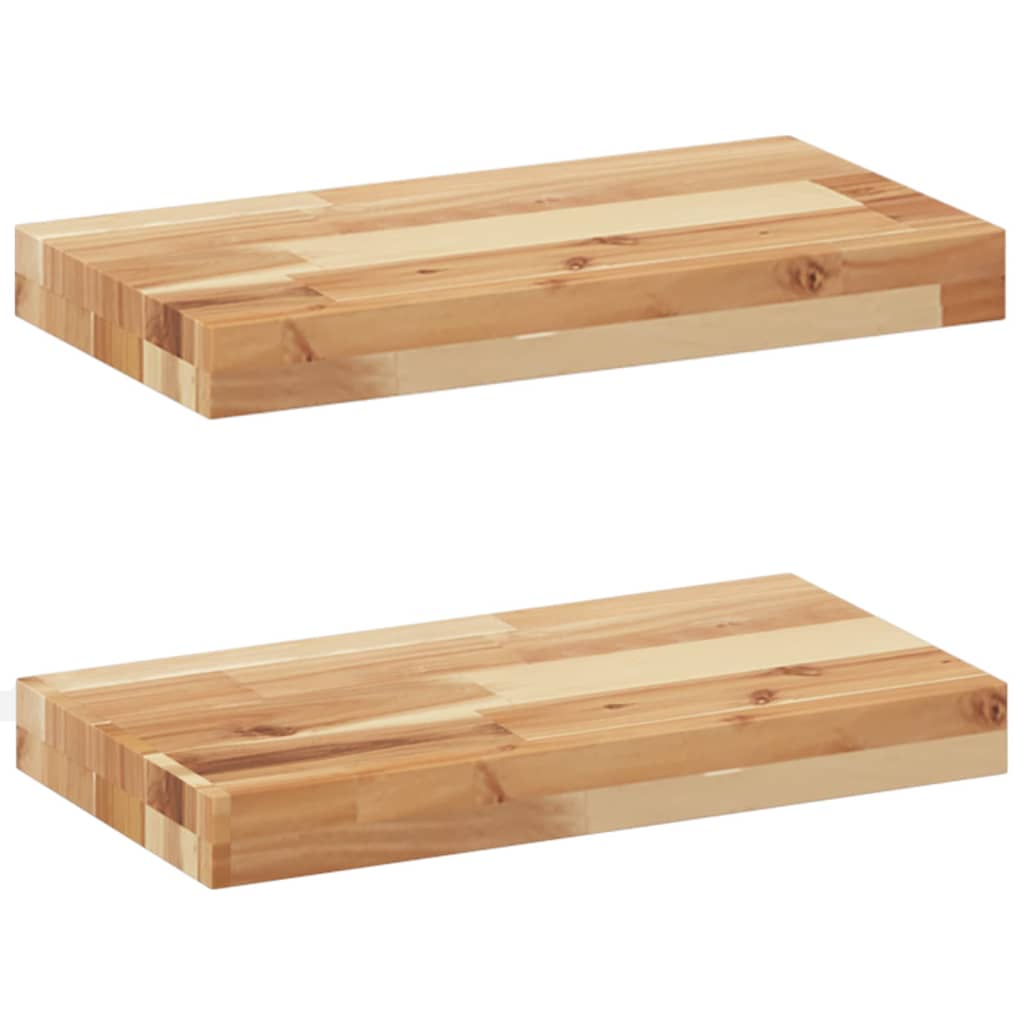 vidaXL Floating Shelves 2 pcs 40x20x4 cm Oil Finished Solid Wood Acacia 2