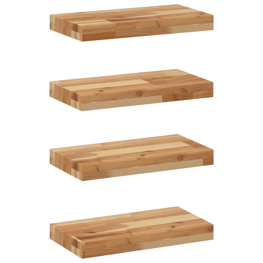 Floating Shelves Oil Finished Height 4 cm Depth 20 cm 4 pcs 40 cm