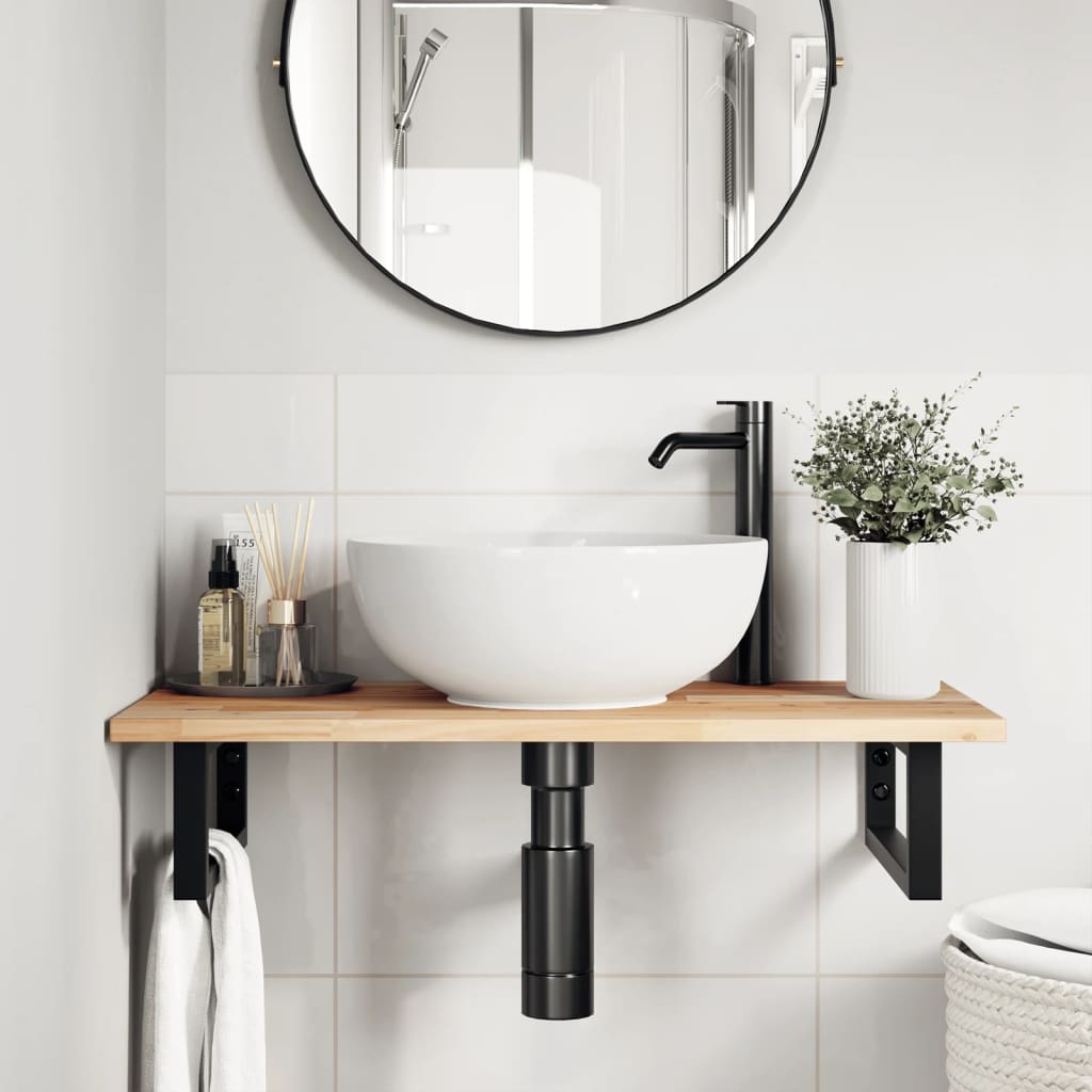 vidaXL Bathroom Vanity Top Untreated 100x40x2 cm Solid Wood Acacia 2