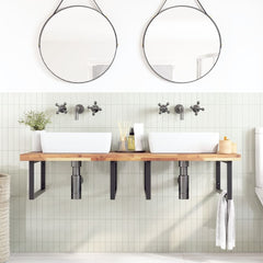 Bathroom Vanity Top Untreated Solid Wood Acacia Natural Height 4 cm 120 cm 60 cm