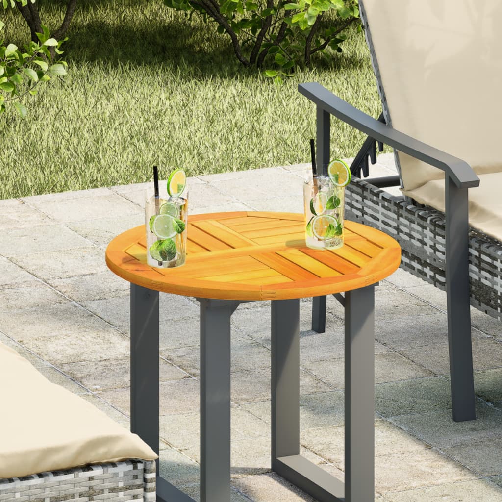 vidaXL Table Top Ø50x2 cm Round Solid Wood Acacia 2