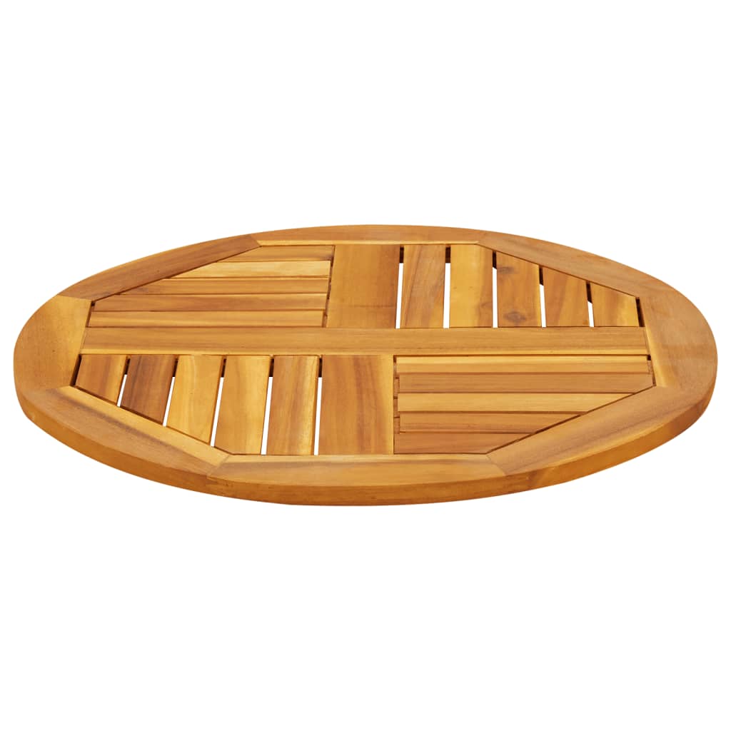 vidaXL Table Top Ø60x2 cm Round Solid Wood Acacia 3
