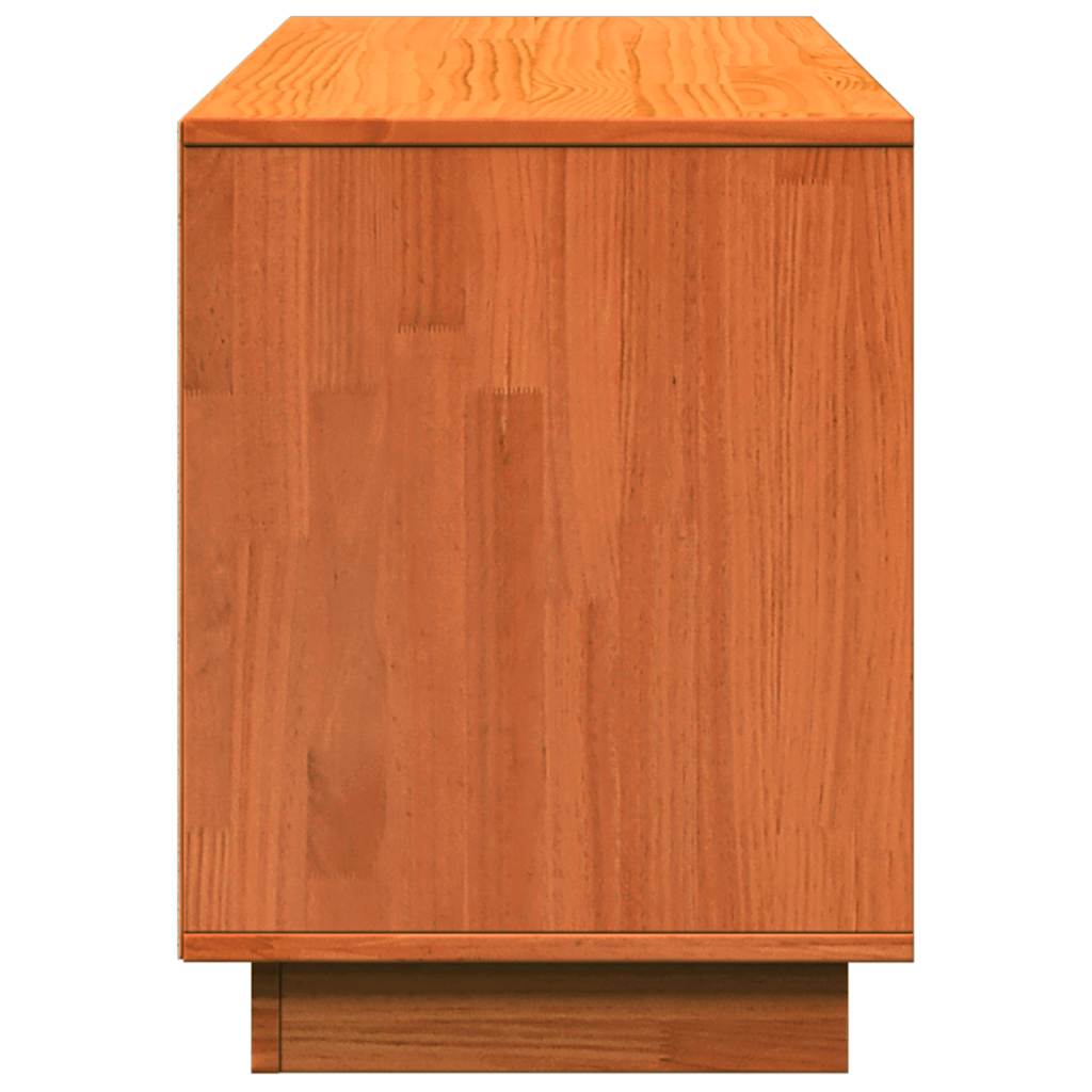 vidaXL Shoe Cabinet Wax Brown 110x34x45 cm Solid Wood Pine 6