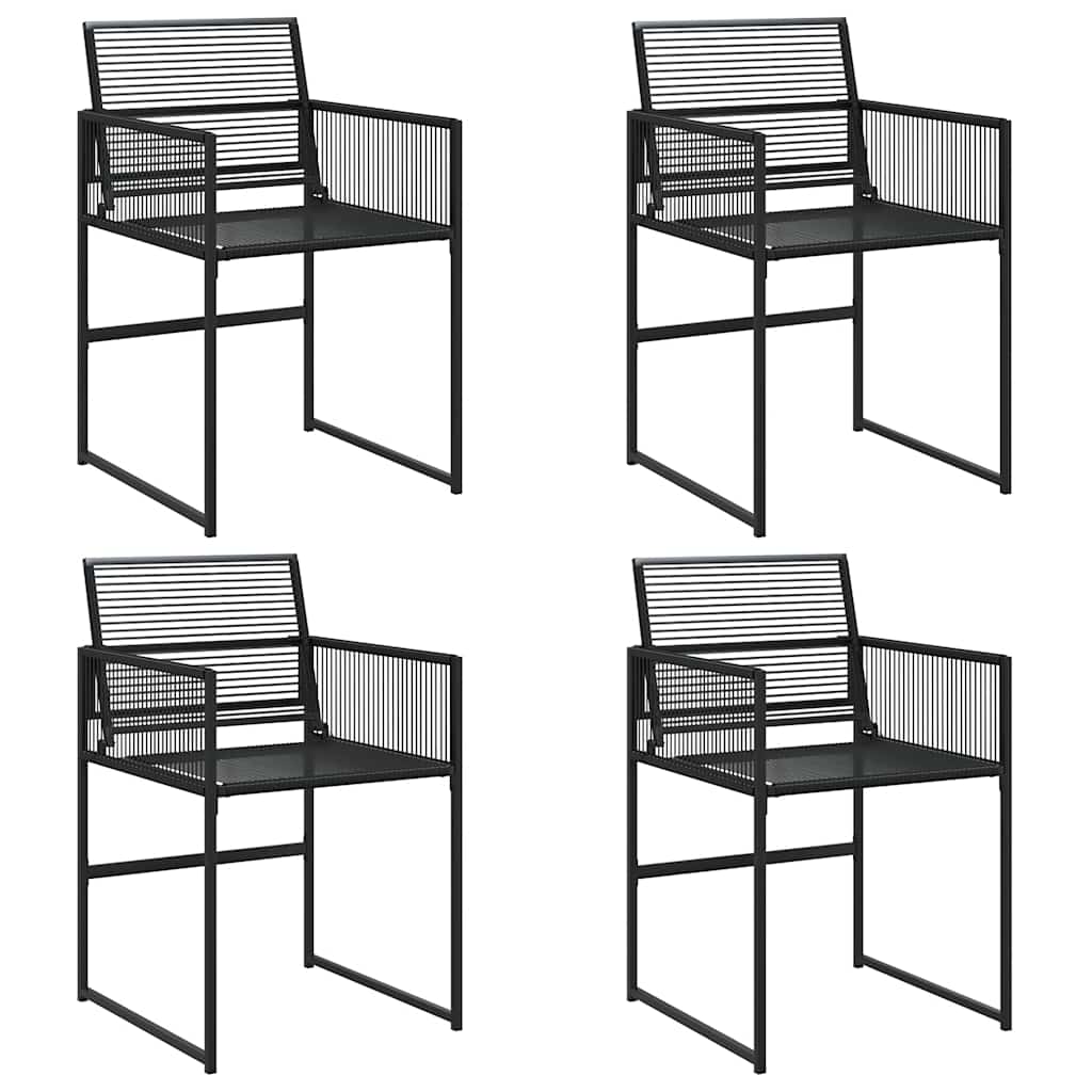 vidaXL Garden Chairs 4 pcs Black Poly Rattan 2