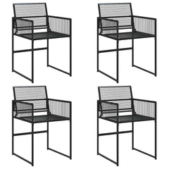 vidaXL Garden Chairs 4 pcs Black Poly Rattan 2