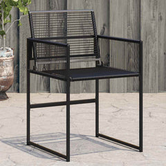 vidaXL Garden Chairs 4 pcs Black Poly Rattan 1