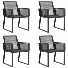 Garden Chairs Black Poly Rattan 4