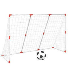 vidaXL Kids' Football Goal with Balls 2-in-1 White 184x64x124 cm 2