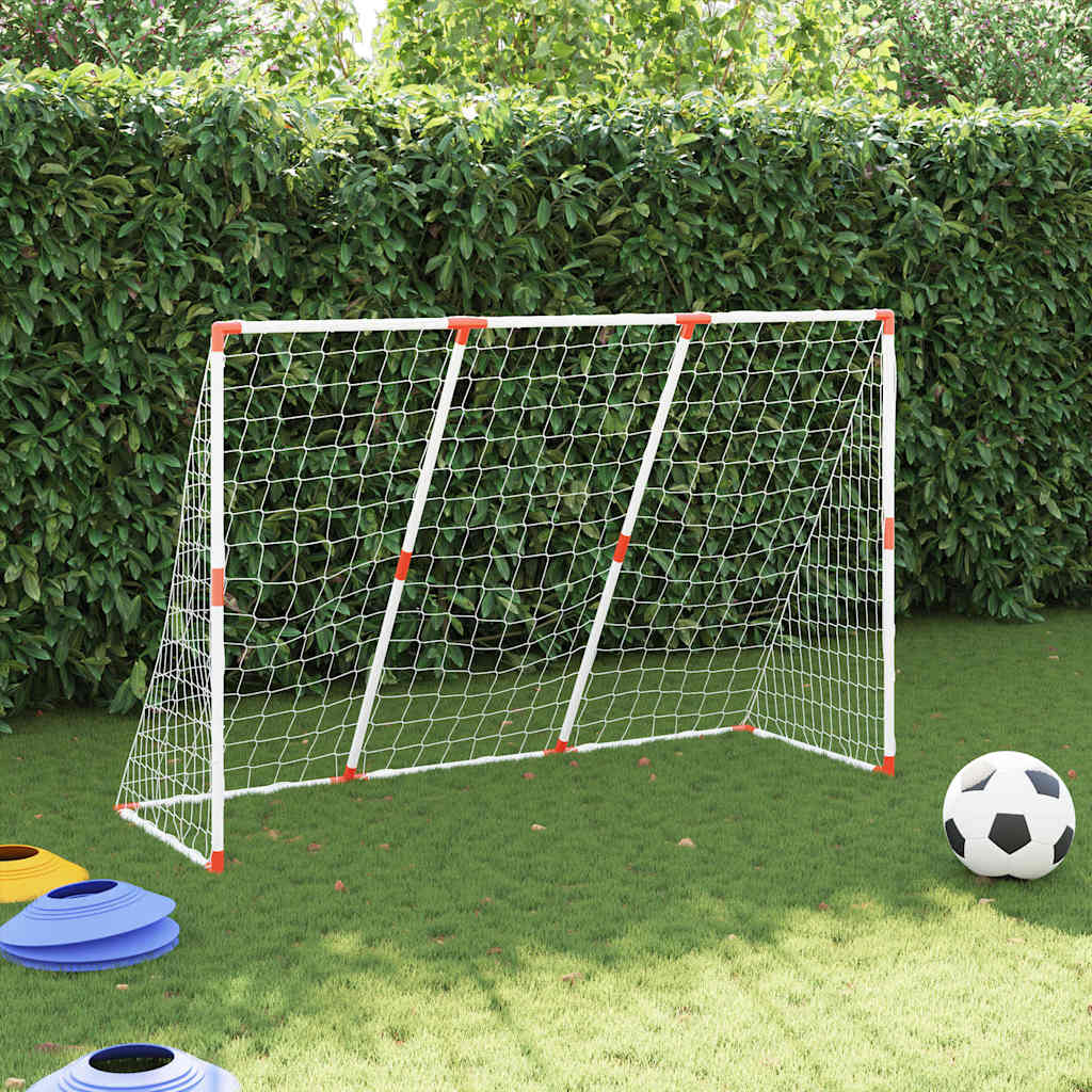 vidaXL Kids' Football Goal with Balls 2-in-1 White 184x64x124 cm 3