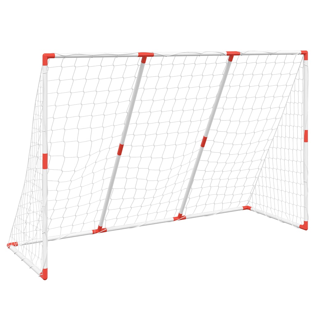 vidaXL Kids' Football Goal with Balls 2-in-1 White 184x64x124 cm 4