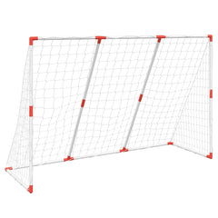 vidaXL Kids' Football Goal with Balls 2-in-1 White 184x64x124 cm 4