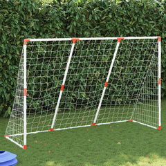 vidaXL Kids' Football Goal with Balls 2-in-1 White 184x64x124 cm 1