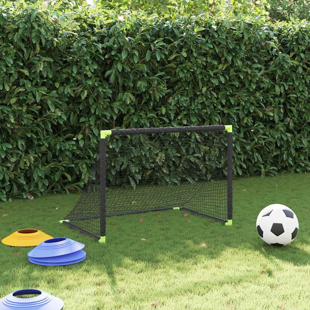 vidaXL Kids' Football Goal Foldable Black 90x64x64 cm 3