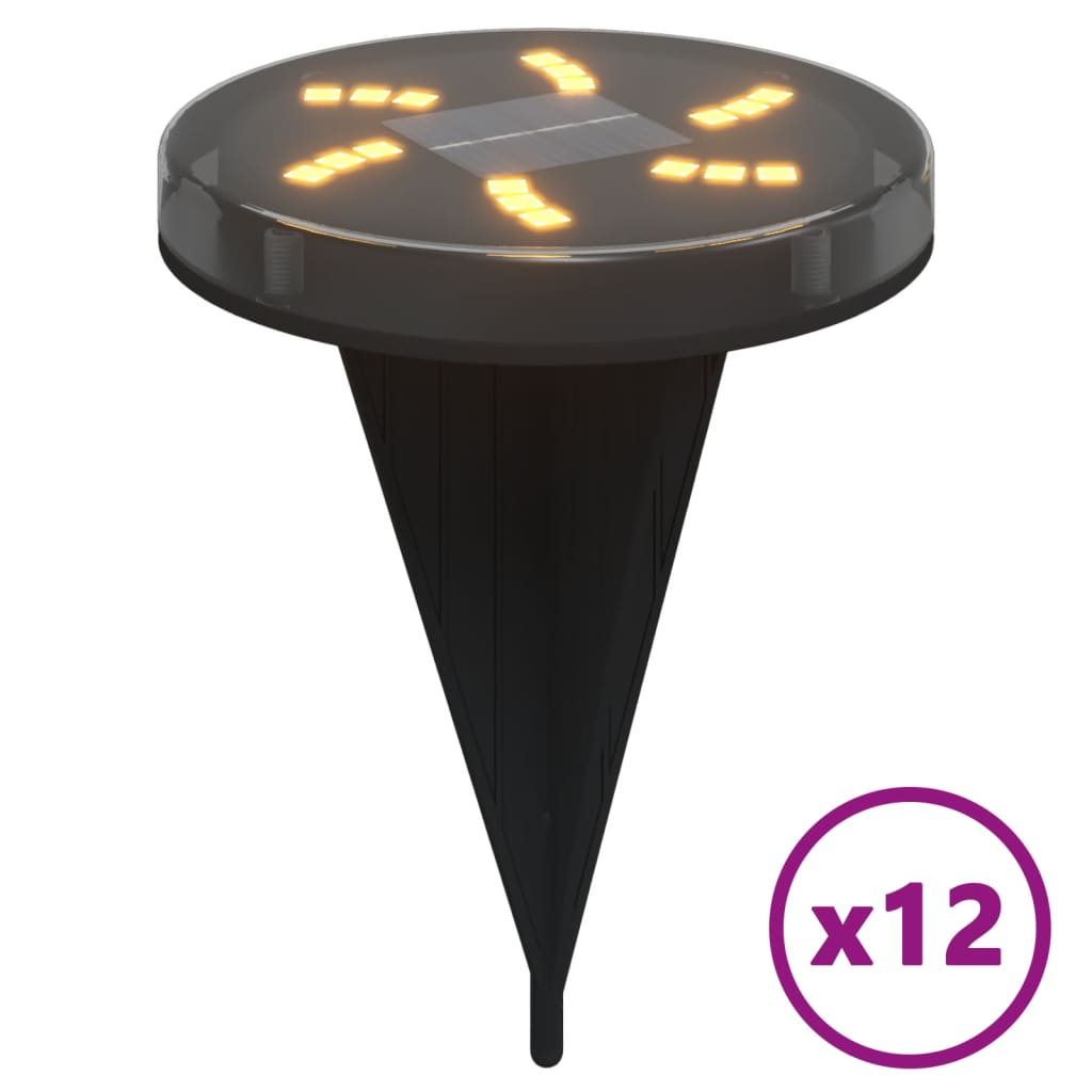 vidaXL Solar Ground Lights with Ground Spikes Outdoor 12 pcs Warm White 2