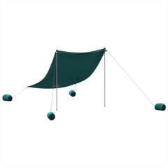 Beach Canopy with Sand Anchors Green 214 cm 236 cm