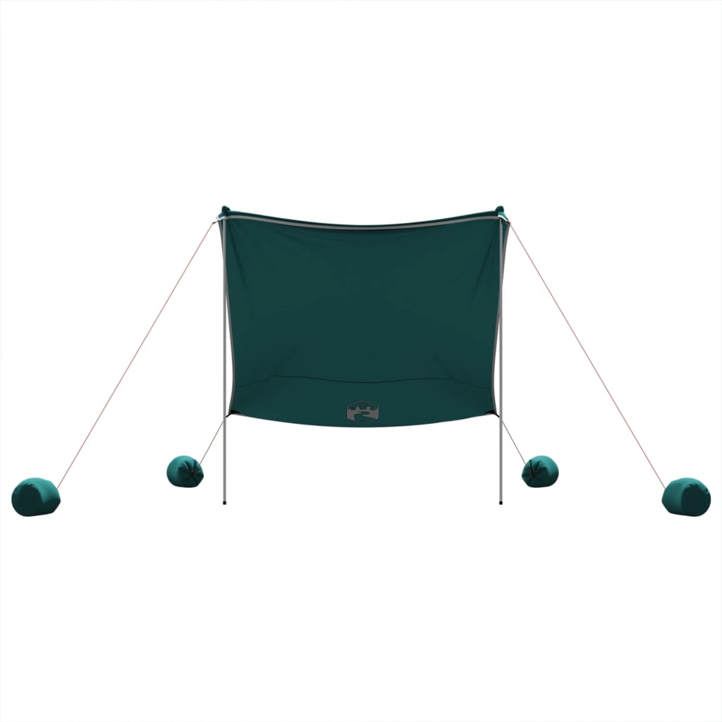Beach Canopy with Sand Anchors Green 214 cm 236 cm