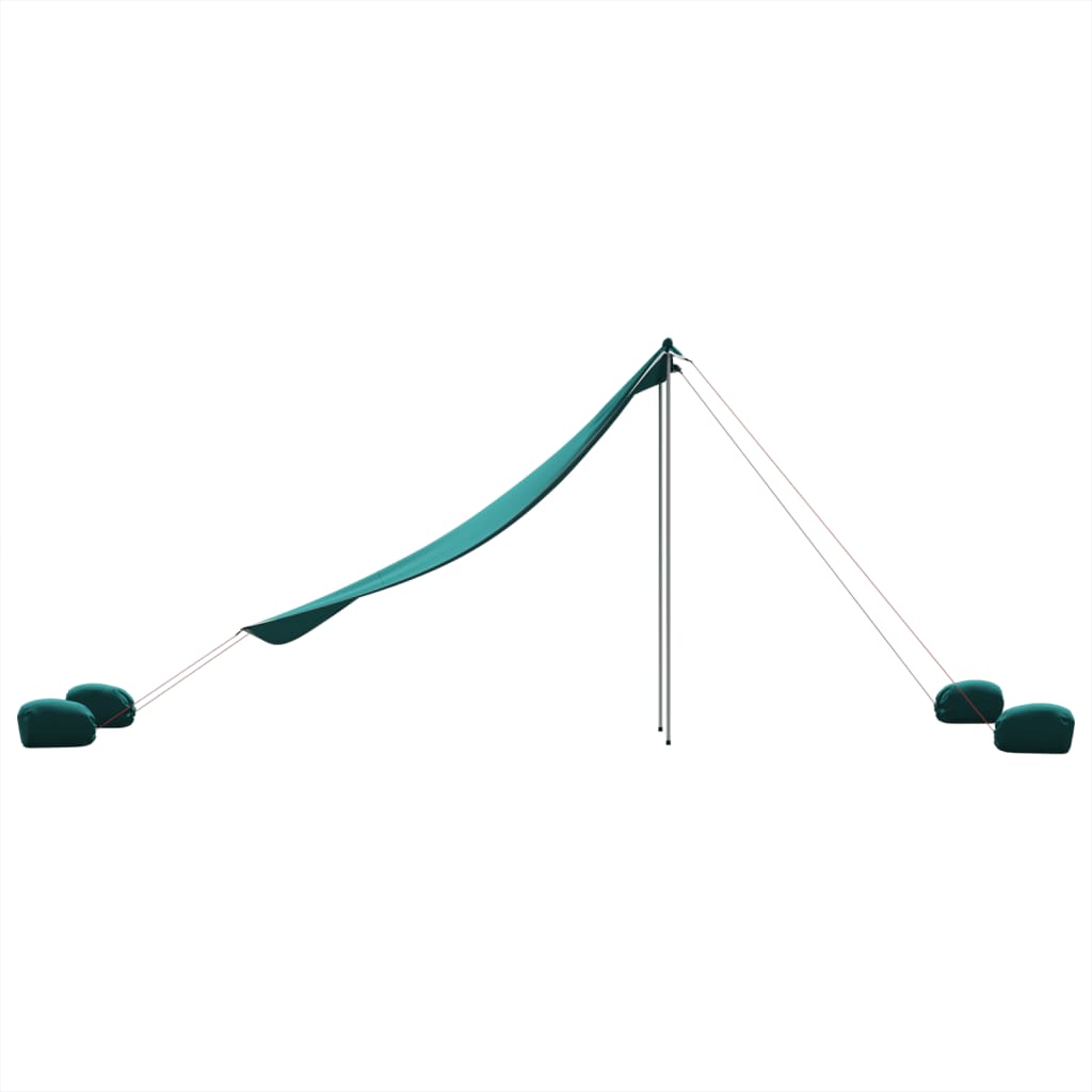 Beach Canopy with Sand Anchors Green 214 cm 236 cm