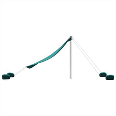 Beach Canopy with Sand Anchors Green 214 cm 236 cm