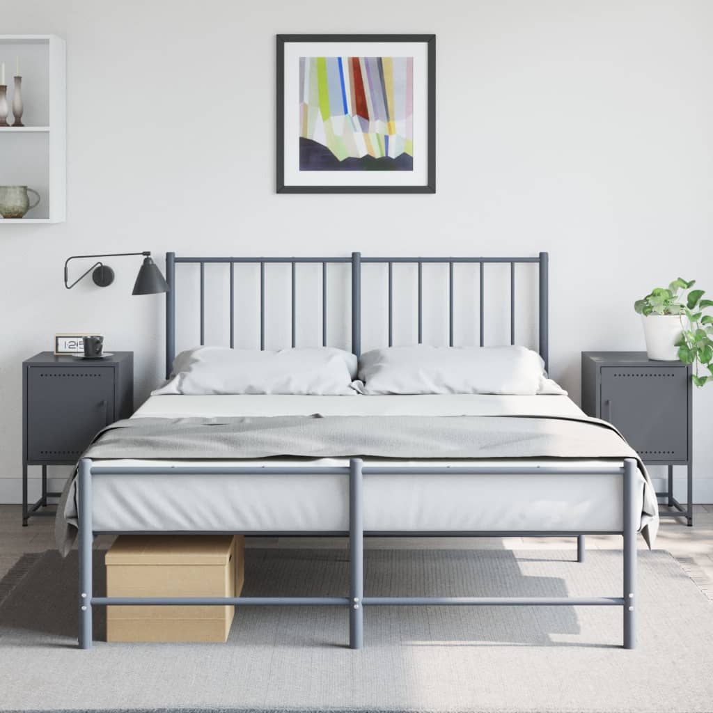 vidaXL Bedside Cabinets 2 pcs Anthracite 36x39x60.5 cm Steel 3