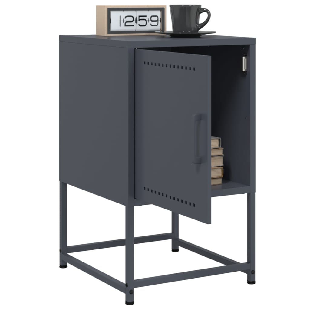 vidaXL Bedside Cabinets 2 pcs Anthracite 36x39x60.5 cm Steel 4