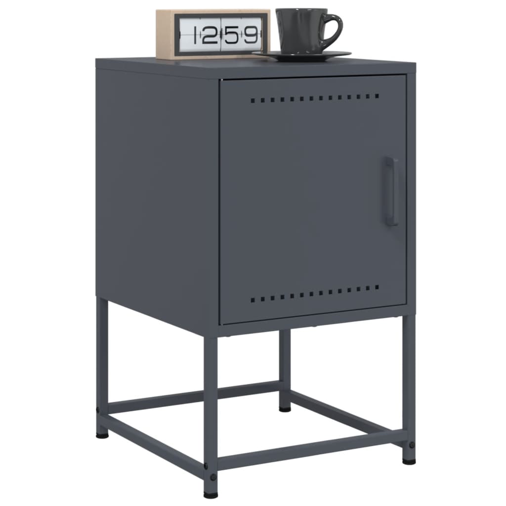 vidaXL Bedside Cabinets 2 pcs Anthracite 36x39x60.5 cm Steel 1