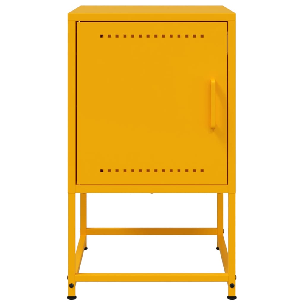 vidaXL Bedside Cabinets 2 pcs Mustard Yellow 36x39x60.5 cm Steel 5