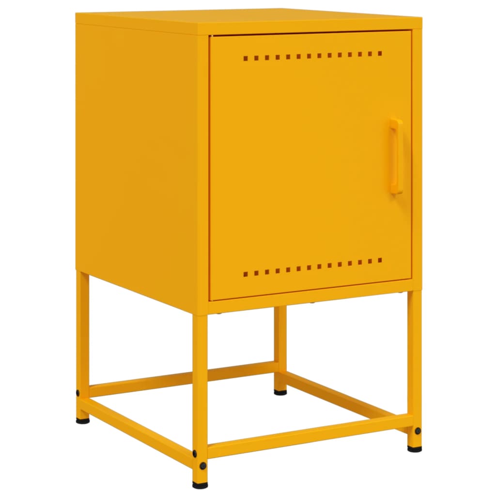 vidaXL Bedside Cabinets 2 pcs Mustard Yellow 36x39x60.5 cm Steel 6