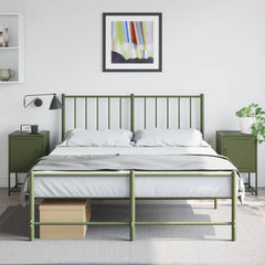 vidaXL Bedside Cabinets 2 pcs Olive Green 36x39x60.5 cm Steel 3