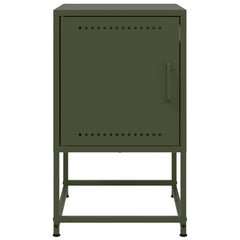 vidaXL Bedside Cabinets 2 pcs Olive Green 36x39x60.5 cm Steel 5