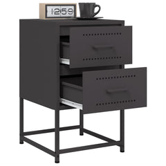 vidaXL Bedside Cabinet Black 36x39x60.5 cm Steel 4